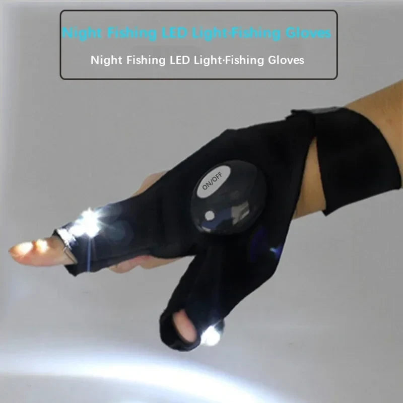 LED Fingerless Flashlight Gloves