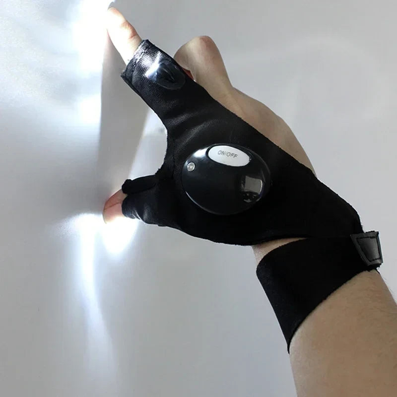 LED Fingerless Flashlight Gloves