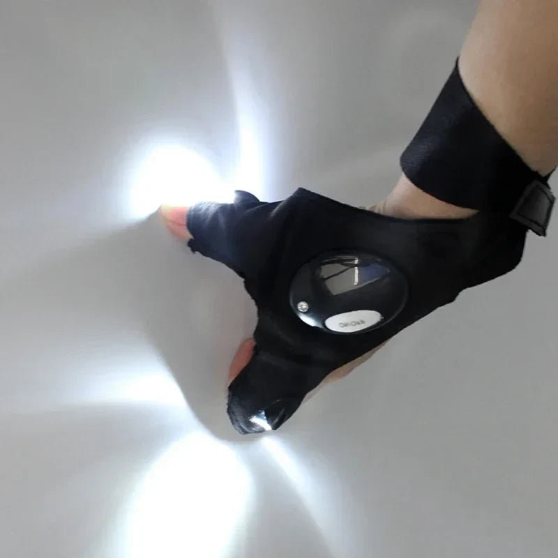 LED Fingerless Flashlight Gloves
