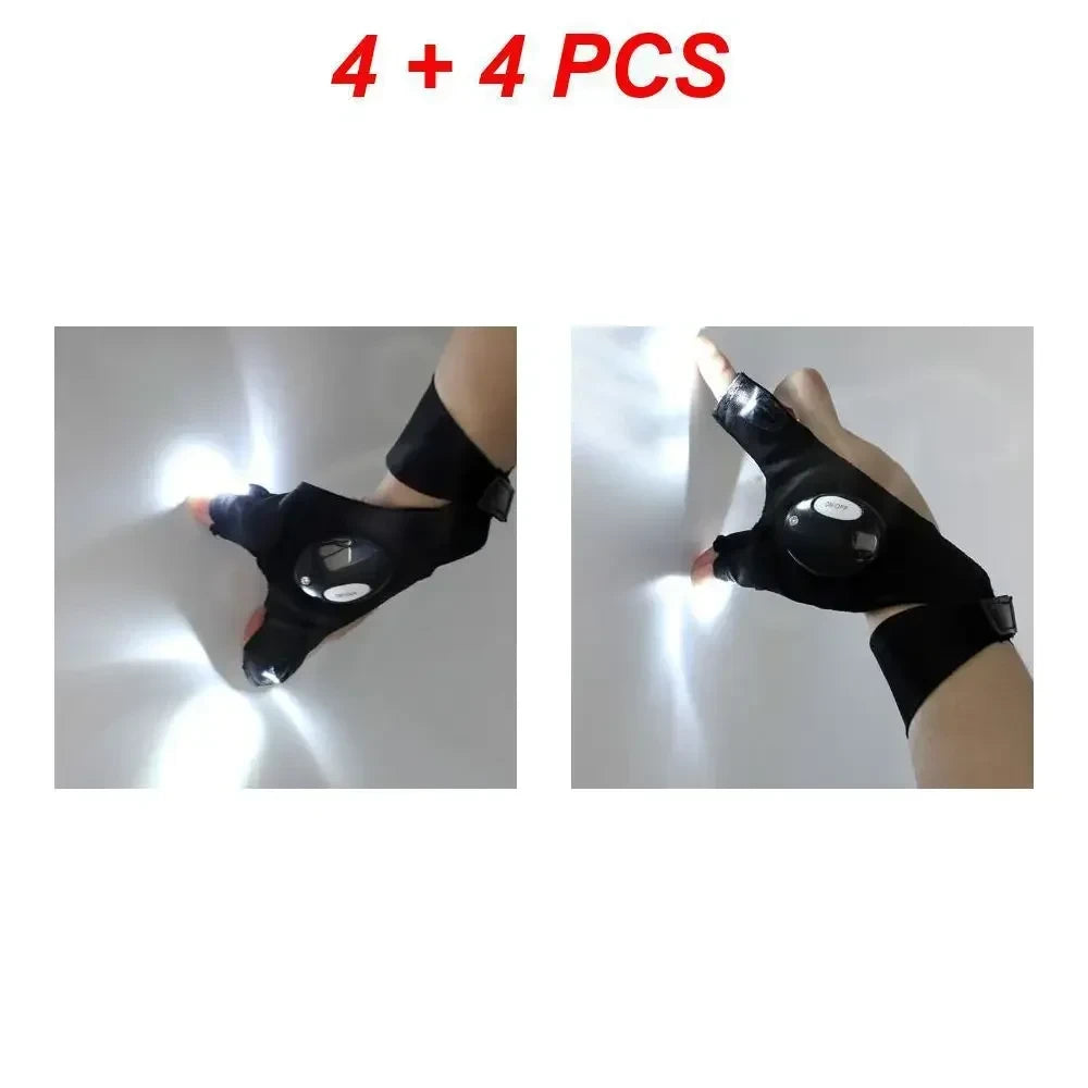 LED Fingerless Flashlight Gloves