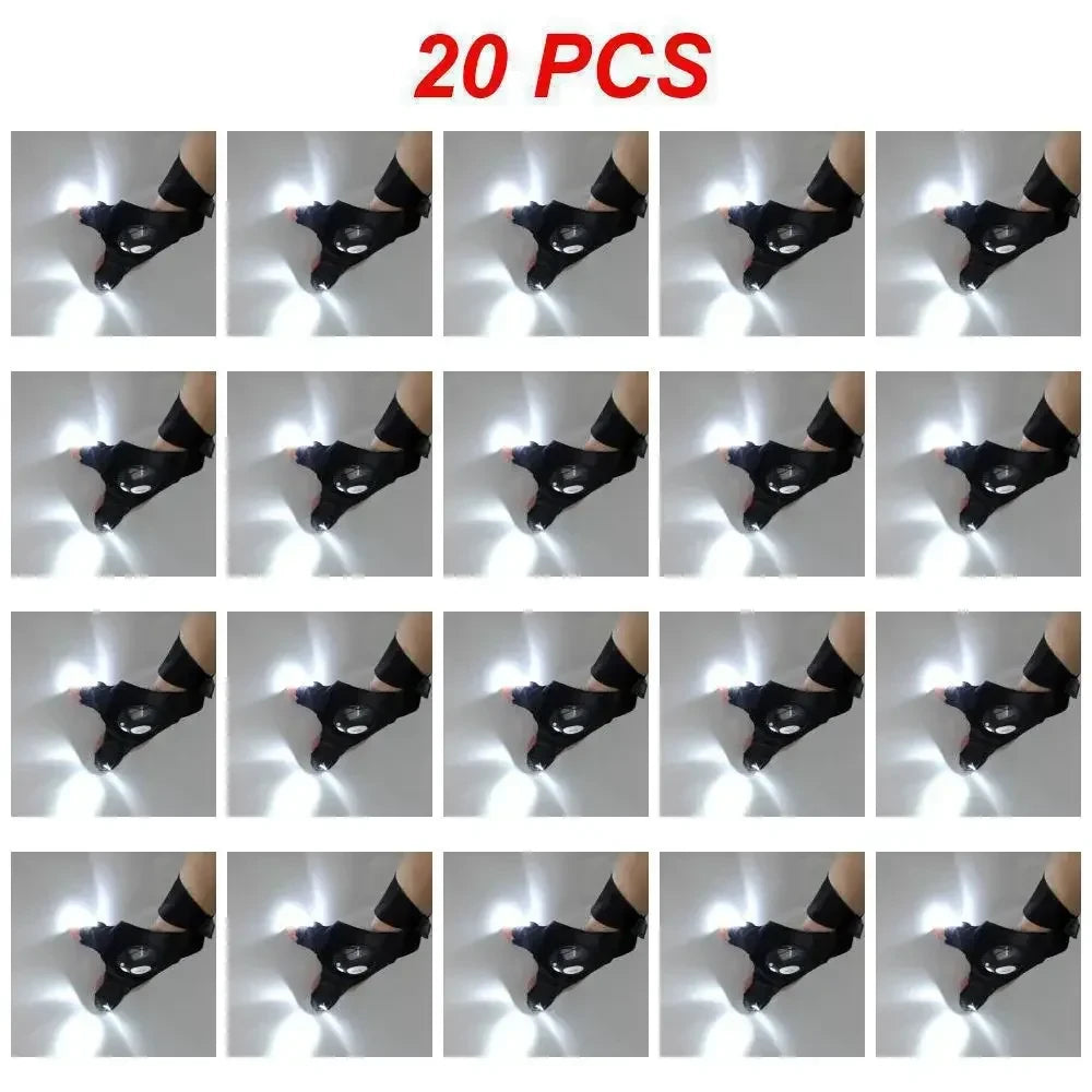 LED Fingerless Flashlight Gloves