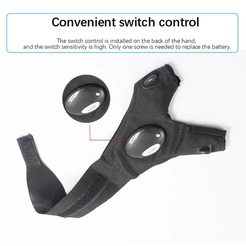 LED Fingerless Flashlight Gloves